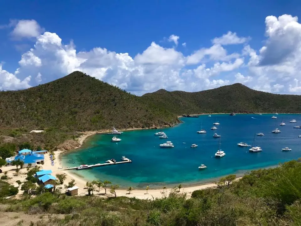 The Bight from the hillside, boats on their moorings